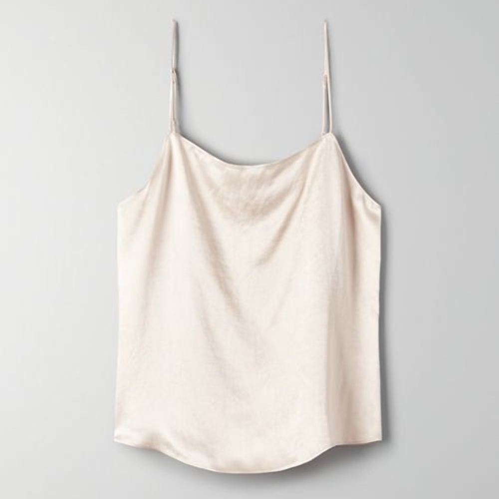 Aritzia Silk Camisole in Light Cream